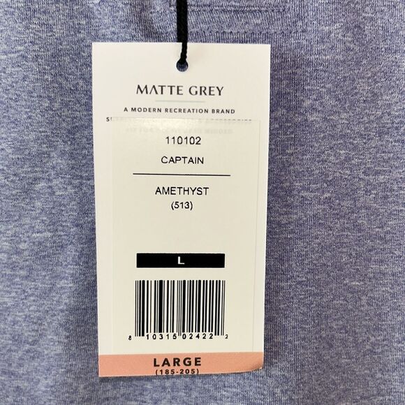 NEW Matte Grey Men’s Purple Polo Shirt - Picture 6 of 8